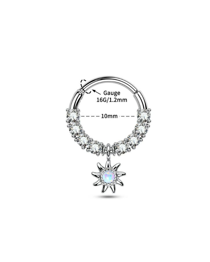 SUN SHAPE DANGLE HINGED SEGMENT SEPTUM RING