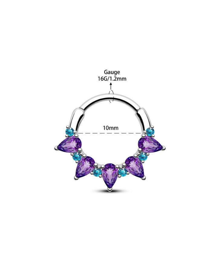 GORGEOUS PURPLE CZ SEGMENT SEPTUM RING
