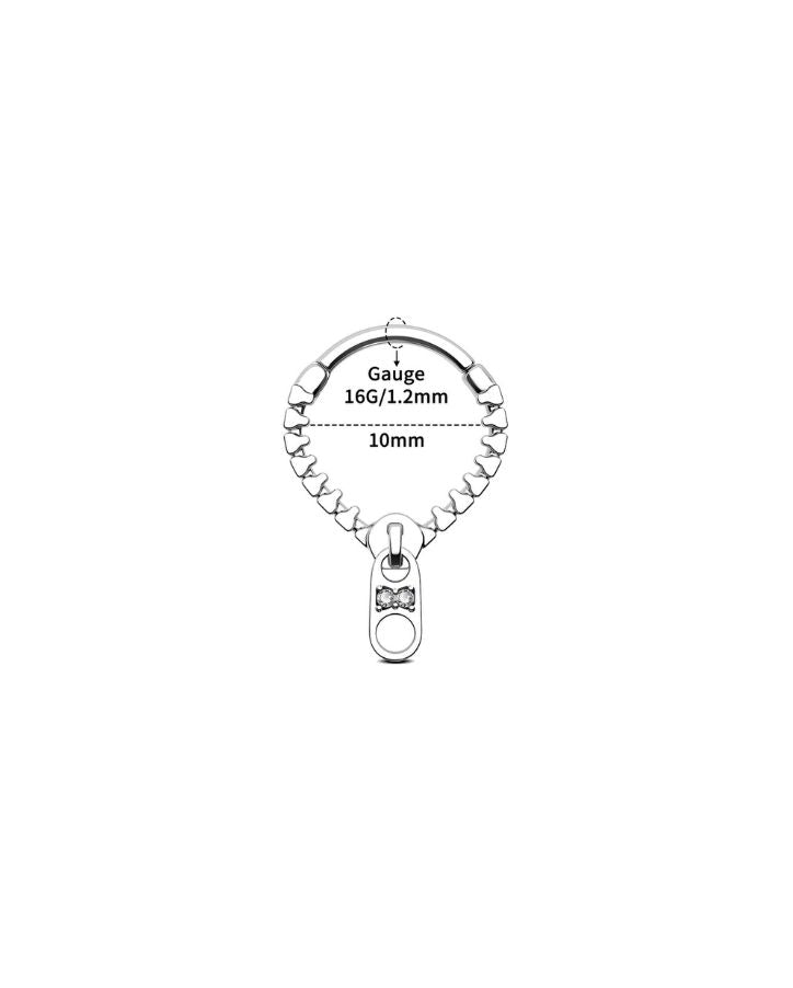 ZIPPER STYLE CLICKER SEPTUM RING