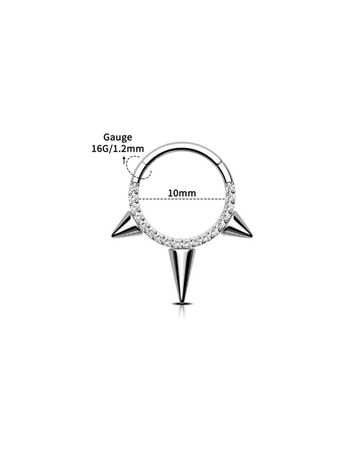 CZ SPIKE SEGMENT SEPTUM RING