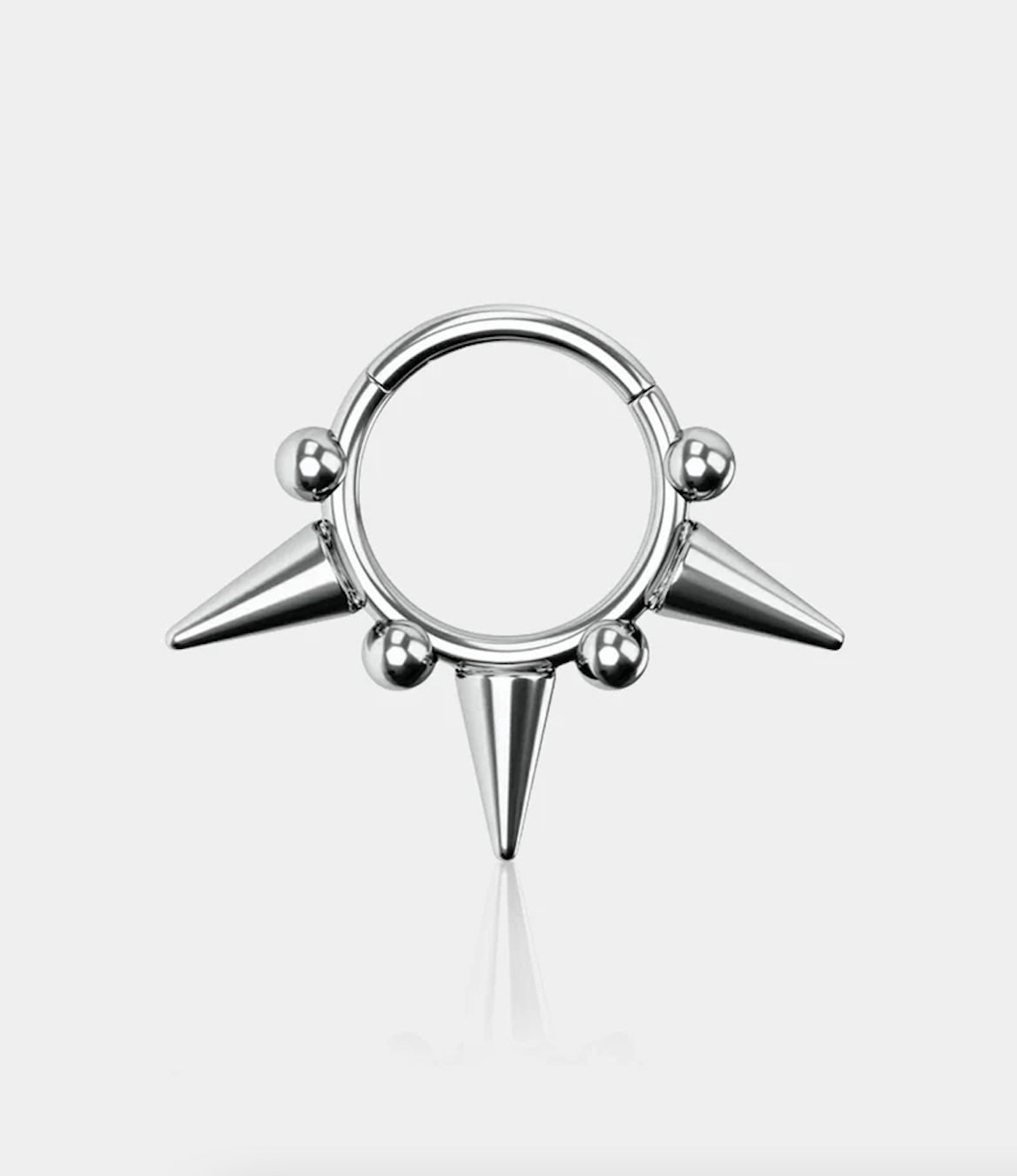 PUNK SPIKE AND BALL SEPTUM CLICKER RING