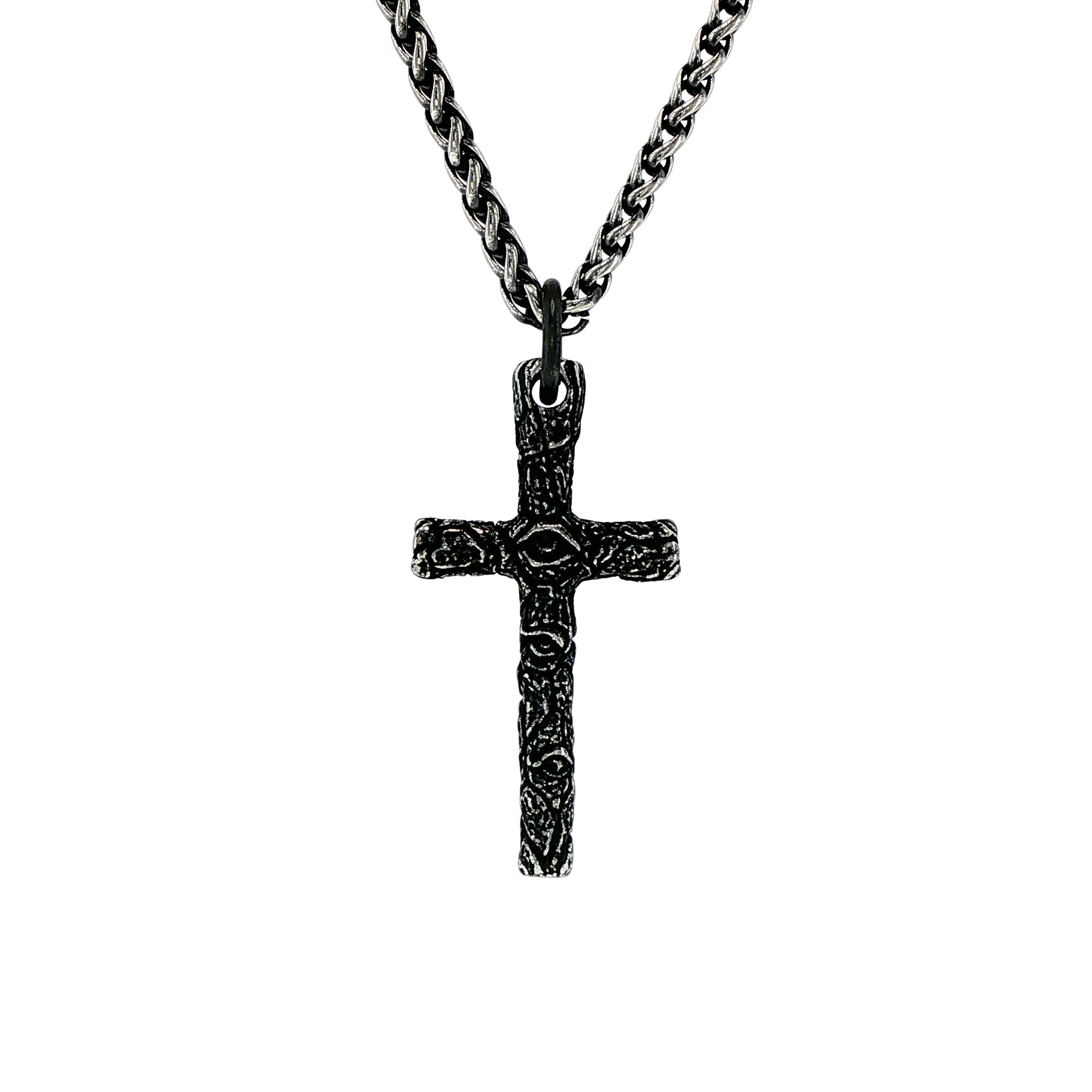 CROSS OF EYES PENDANT & CHAIN